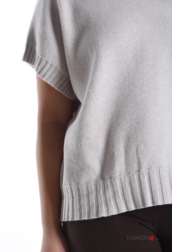 kurze ärmel u-boot ausschnitt Strickpullover - ph 4