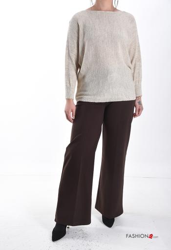 Lurex Strickpullover aus Wollmischung mit Band - ph 5