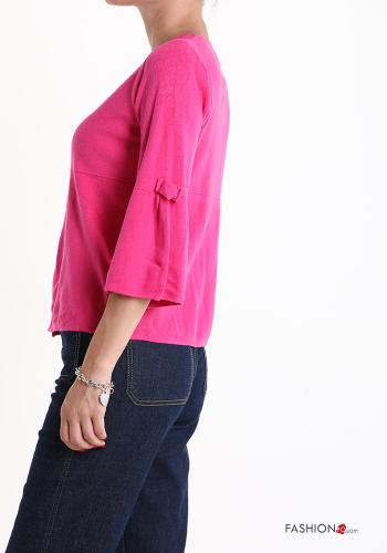 Cardigan maniche a tre quarti con bottoni con fiocco - ph 3