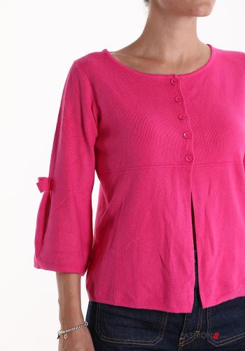 Cardigan maniche a tre quarti con bottoni con fiocco - ph 4