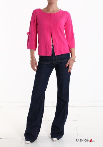 Cardigan maniche a tre quarti con bottoni con fiocco - ph 5