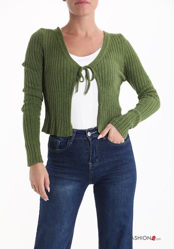 Chaqueta de punto canalé con lazo - ph 1