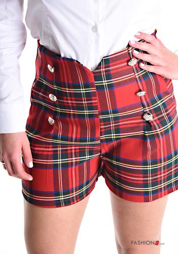 Tartan-Muster Shorts mit Knöpfen - ph 4