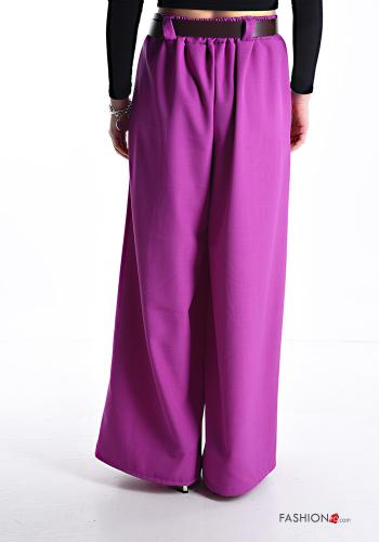 wide leg Hose mit Gürtel mit gummizug mit Taschen - ph 2