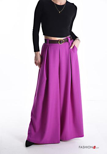 wide leg Hose mit Gürtel mit gummizug mit Taschen - ph 5