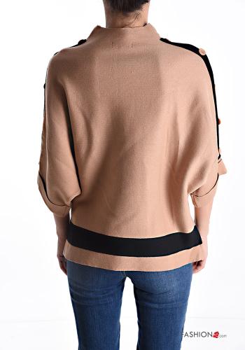 Strickpullover Rollkragen- 3/4 ärmel mit Knöpfen - ph 2
