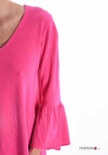 ruffle sleeve Sweater with v-neck 3/4 sleeve - ph 4