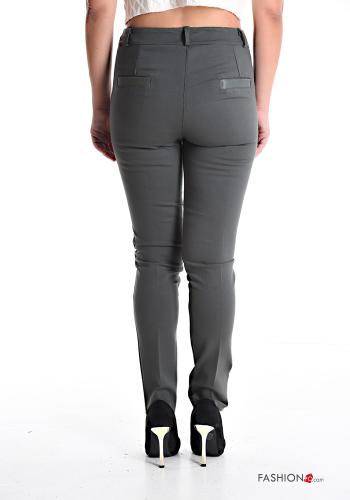skinny Hose mit Knöpfen mit Reißverschluss mit Taschen - ph 2