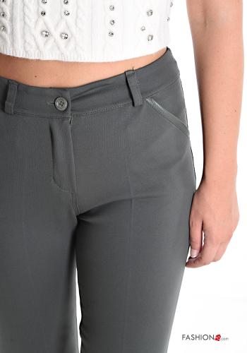skinny Hose mit Knöpfen mit Reißverschluss mit Taschen - ph 4