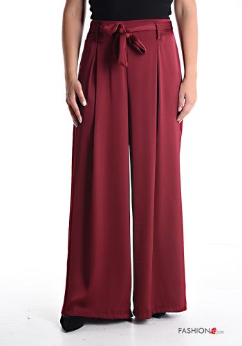 wide leg Hose mit stoffgürtel mit gummizug - ph 1