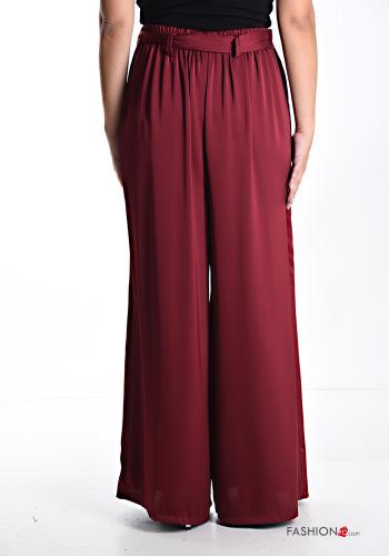 wide leg Hose mit stoffgürtel mit gummizug - ph 2