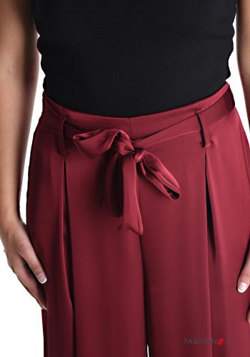 wide leg Hose mit stoffgürtel mit gummizug - ph 4
