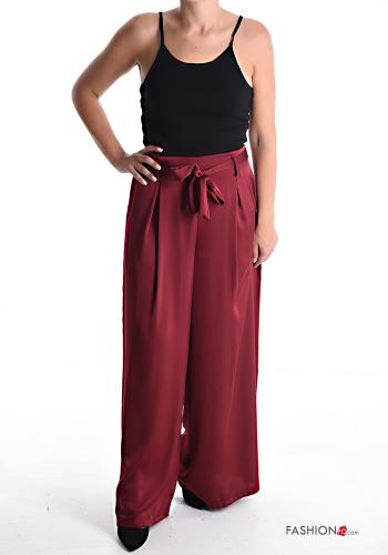 wide leg Hose mit stoffgürtel mit gummizug - ph 5