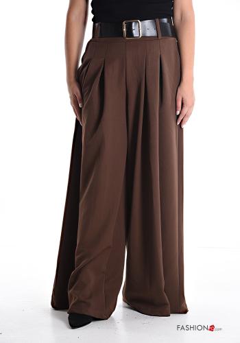 Pantalones wide leg con bolsillos con cinturón con elástico - ph 1