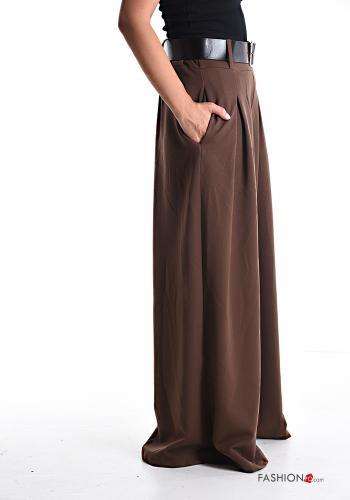 Pantalones wide leg con bolsillos con cinturón con elástico - ph 3