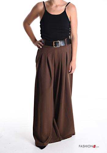 Pantalones wide leg con bolsillos con cinturón con elástico - ph 5