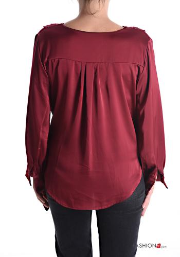 Blusa manga larga con cuello en v con nodo - ph 2