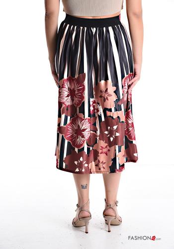 Jupe satin mi-longue Imprimé mixte avec élastique - ph 2