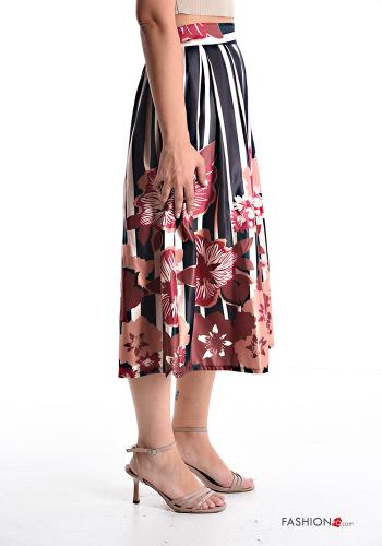Jupe satin mi-longue Imprimé mixte avec élastique - ph 3