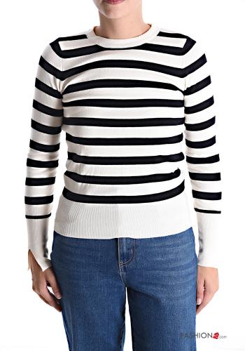 Striped long sleeve crew neck Sweater - ph 1