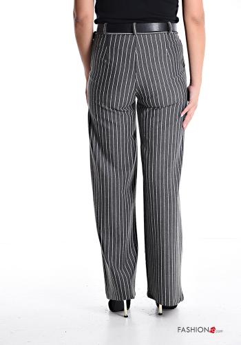 Streifenmuster Hose mit Gürtel mit Taschen - ph 2