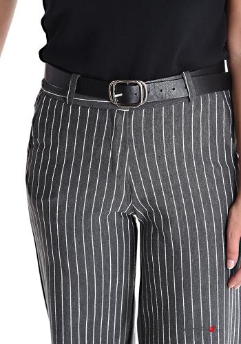 Streifenmuster Hose mit Gürtel mit Taschen - ph 4