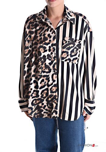 Camisa con cuello Estampado mixto con botones con bolsillos - ph 1
