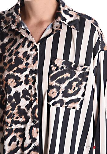 Camisa con cuello Estampado mixto con botones con bolsillos - ph 4