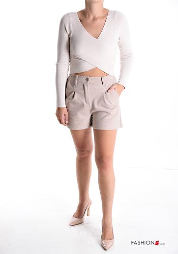 Shorts à boutons avec fermeture éclair avec poches - ph 5