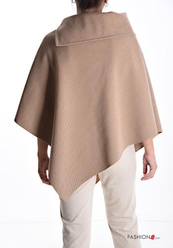 Poncho assimétrico com gola com botões - ph 2