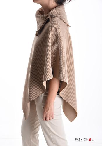 Poncho assimétrico com gola com botões - ph 3