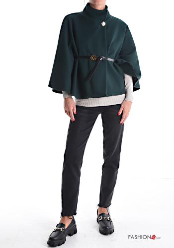 Cape with belt 3/4 sleeve with buttons - ph 5