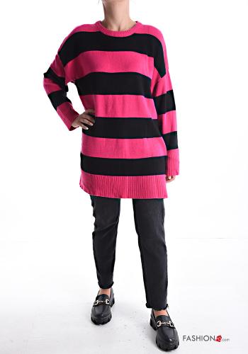 Striped long sleeve crew neck long Sweater - ph 1