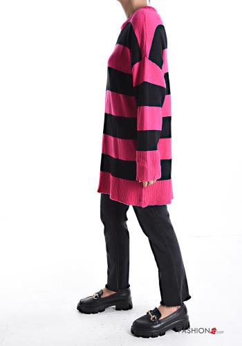 Striped long sleeve crew neck long Sweater - ph 3
