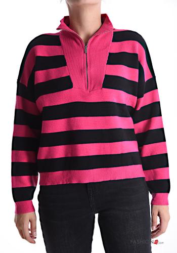 Striped long sleeve Sweater with zip - ph 1