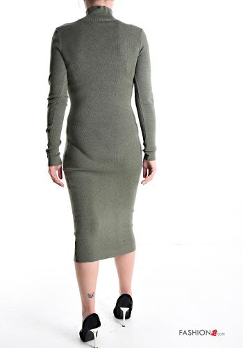 Gerippte etuikleid lange ärmel Kleid - ph 2