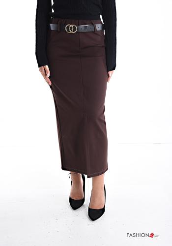 Gonna Longuette con spacco con cintura con elastico - ph 1