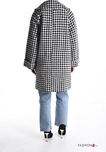 Manteau Imprimé pied de poule avec poches avec doublure à boutons - ph 2