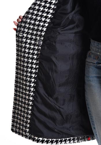 Manteau Imprimé pied de poule avec poches avec doublure à boutons - ph 5