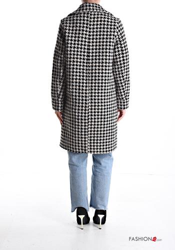 Houndstooth Coat with buttons with lining with pockets - ph 2