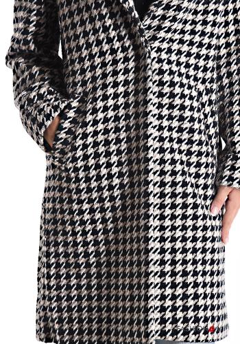 Houndstooth Coat with buttons with lining with pockets - ph 4