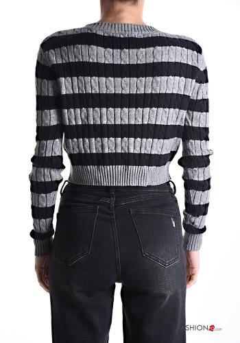 Striped long sleeve crew neck mini Sweater - ph 2