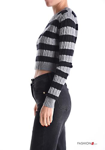 Striped long sleeve crew neck mini Sweater - ph 3