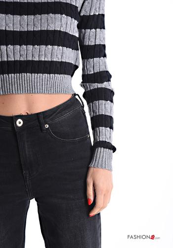 Striped long sleeve crew neck mini Sweater - ph 4