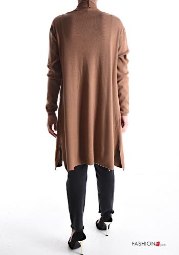 knee-length Cardigan with pockets with fringe - ph 2