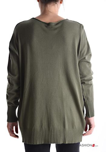 long sleeve crew neck Sweater with pockets - ph 2