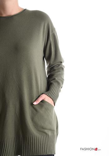 long sleeve crew neck Sweater with pockets - ph 4