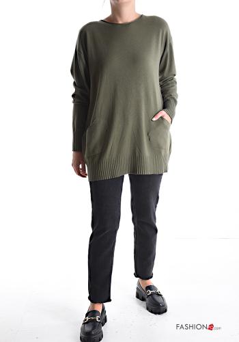 long sleeve crew neck Sweater with pockets - ph 5