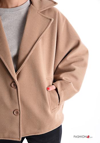 Manteau courte avec poches sans doublure à boutons - ph 4