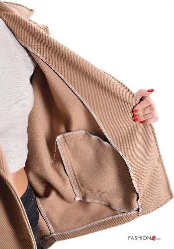 Manteau courte avec poches sans doublure à boutons - ph 6